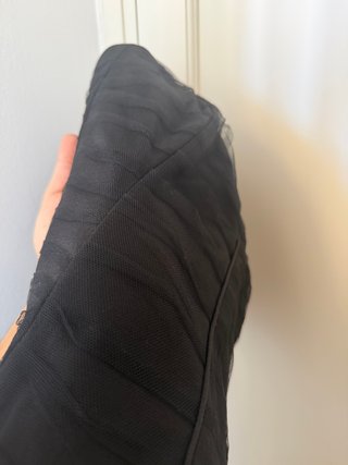 Corsé negro con ballenas y gasa - Vintage talla L