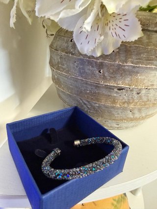 Pulsera Rígida Swarovski Gris Multicolor