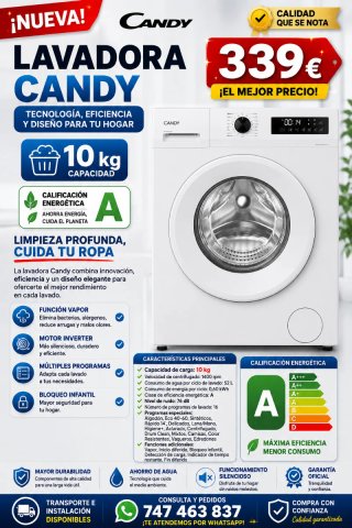 Lavadora Candy 10kg A