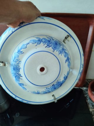 Plafón Cerámica Andaluza Redondo Azul/Blanco