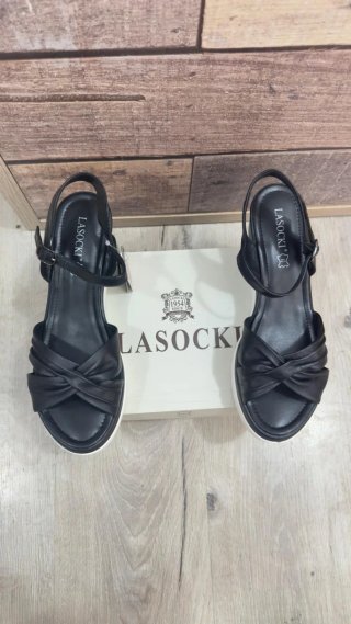Sandalias Lasocki Negras Talla 41 piel