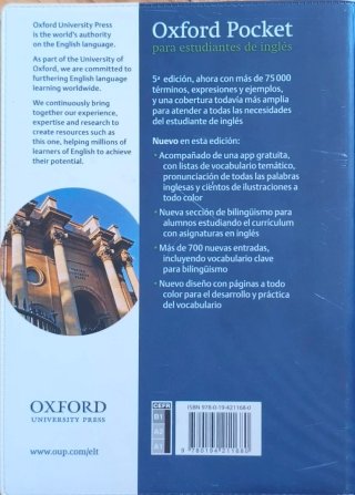 Diccionario Oxford Pocket para estudiantes de i...