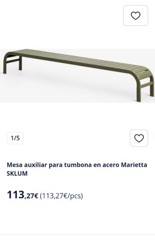 Mesa auxiliar para tumbona en acero Marietta SKLUM