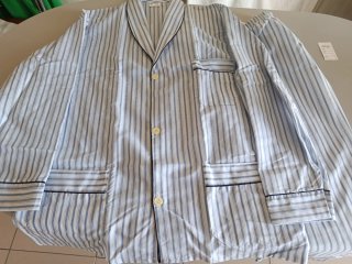 Pijama hombre rayas azul/blanco XL