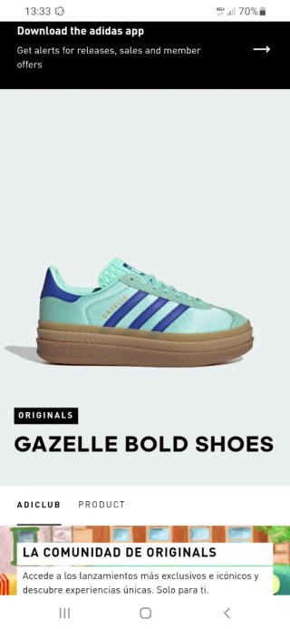 Zapatillas Adidas Gazelle Bold Talla 44
