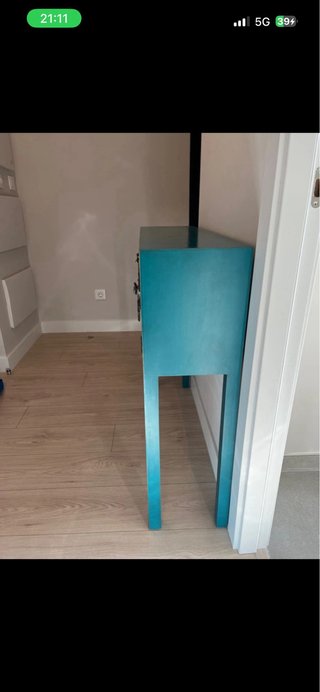 Mueble recibidor oriental azul 90x95x26cm