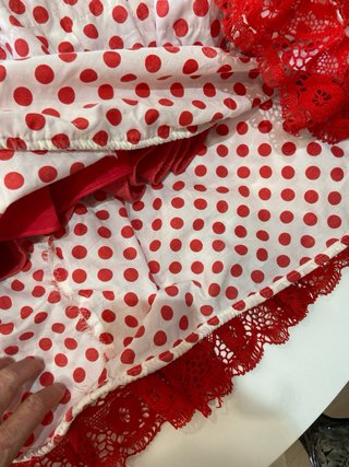 103. Traje Flamenco Sevillanas Rojo Lunares