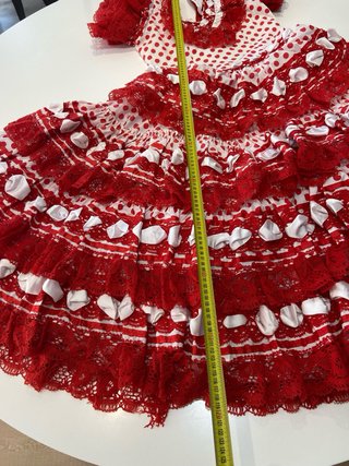 103. Traje Flamenco Sevillanas Rojo Lunares