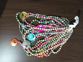 Lote collares flamenca rosa y blanco