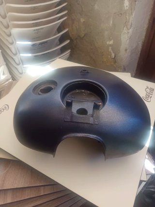 Depósito moto custom azul