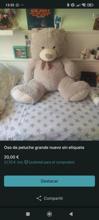 Oso de peluche grande nuevo