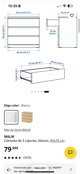 Cajonera Ikea Blanca