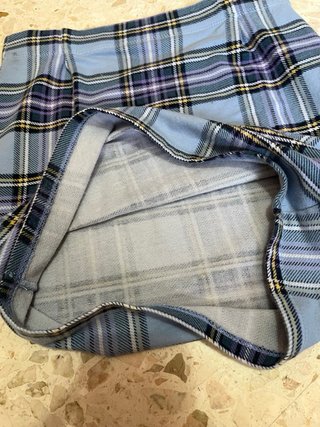 Falda Mini Cuadros Azul Preppy Y2K