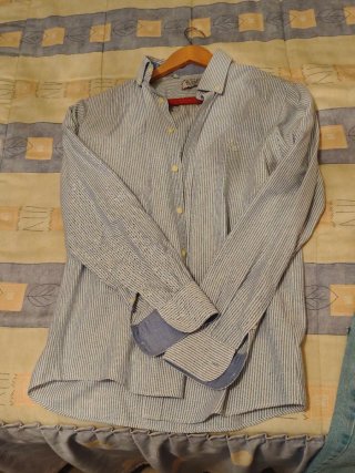 Camisa El Ganso Rayas Azul y Blanco Talla 37.