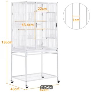 Aviario blanco 136cm altura+ regalo accesorios