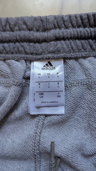 Pantalón Chándal Adidas Gris Talla L