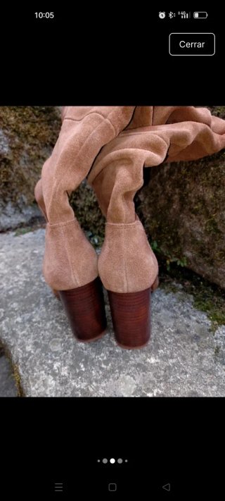 Botas Stradivarius piel marrón tacón
