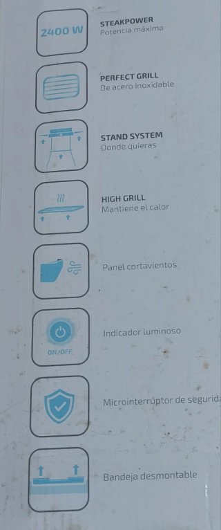Barbacoa Eléctrica Cecotec Negra, 2400W