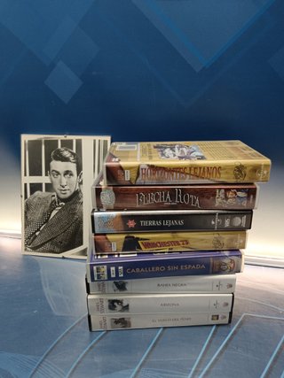 8 vhs, Películas de JAMES STEWART + foto del actor enmarcada
