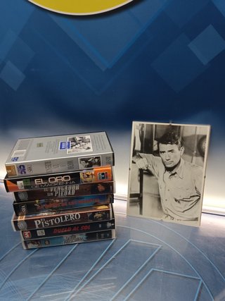 7 vhs, Peliculas de Gregory Peck + foto del actor enmarcada
