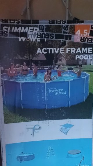 Piscina redonda desmontable, con bomba y escalera