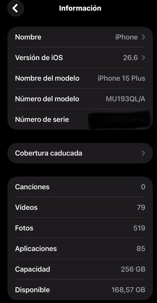 iPhone 15 Plus 256 Gb Batería 85%