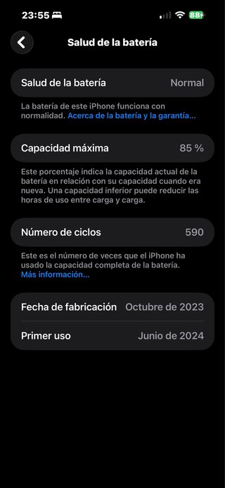 iPhone 15 Plus 256 Gb Batería 85%