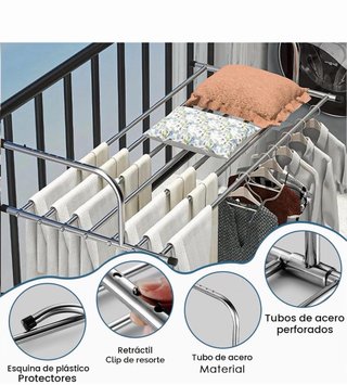 Tendedero Plegable INOX Extensible 42-73cm
