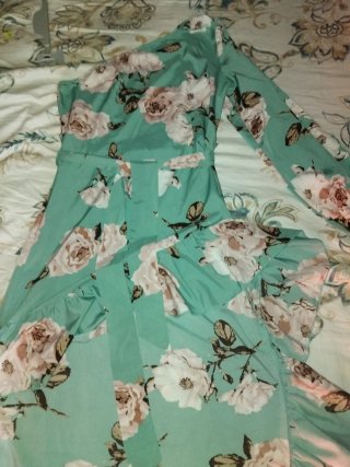 Vestido eventos turquesa cola y una manga nuevo TL