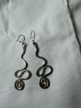 Pendientes serpiente plata