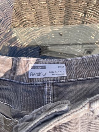 Jeans Bershka baggy grigio doubleknee
