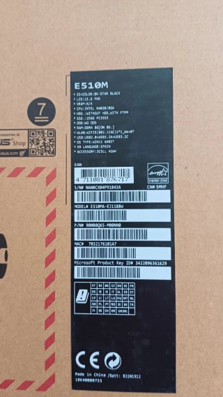 Portátil Asus E510M Nero/Grigio