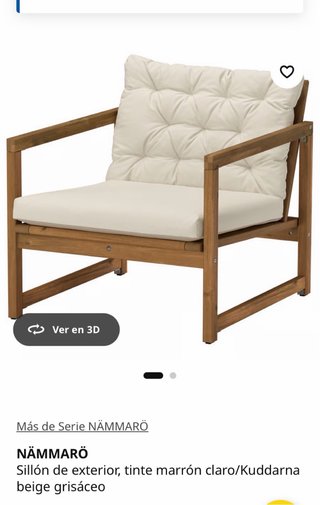 Sillón Terraza Madera IKEA Beige