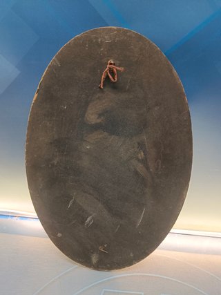 Marco de madera ovalado, dragones del regimiento caballería española 42x28 cm