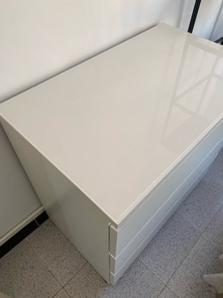 Cómoda IKEA MALM Blanca Cristal Templado