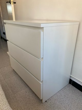 Cómoda IKEA MALM Blanca Cristal Templado