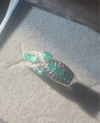 Anillo Plata Esmeraldas Naturales