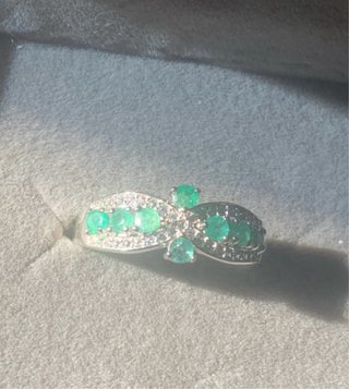 Anillo Plata Esmeraldas Naturales