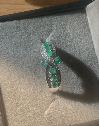 Anillo Plata Esmeraldas Naturales