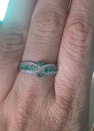 Anillo Plata Esmeraldas Naturales