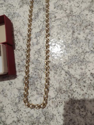 Collar antiguo con perlas y cadena dorada