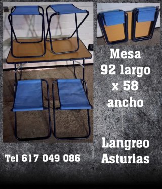 Mesa + cuatro Sillas Camping Plegables en Langreo
