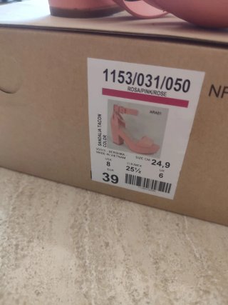Sandalias Tacón Bershka Rosa Pastel Talla 39