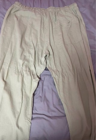 Pantalones anchos lino tiro medio