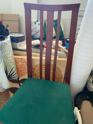 2 Sillas de comedor de madera y tela Por 5€