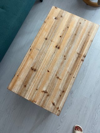Mesa de centro madera maciza y metal