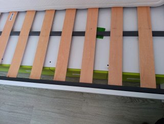 Cama Juvenil Blanca/Verde +Somier láminas 90x190