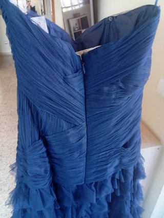 Vestido fiesta azul metalic perfecto estado
