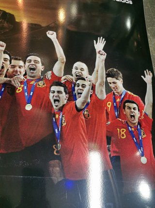 Poster vinilado SELECCION ESPAÑOLA futbol, campeones del mundo 90x75cm