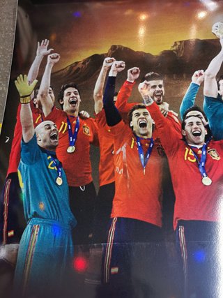 Poster vinilado SELECCION ESPAÑOLA futbol, campeones del mundo 90x75cm